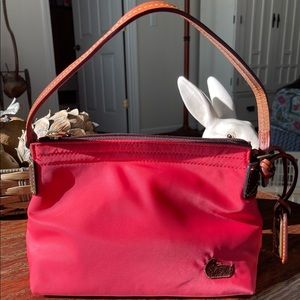 Dooney  Bourke Fuchsia Nylon Leather Trim Handbag Purse NWOT